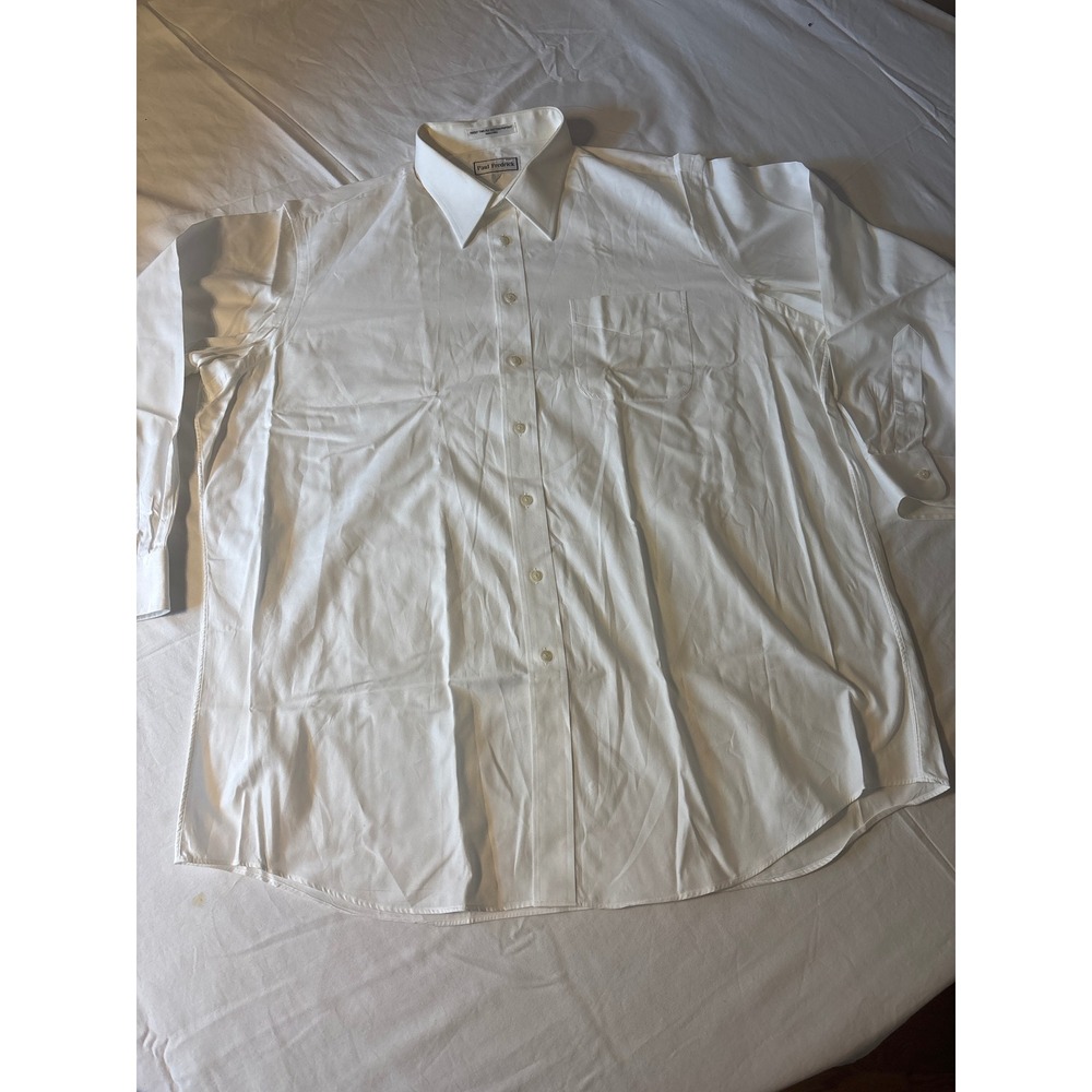 Paul Fredrick Dress Shirt Mens 18-34 White  Pinpoint Cotton LS